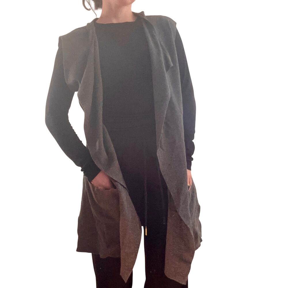 August Silk Charcoal Sweater Cardigan Vest